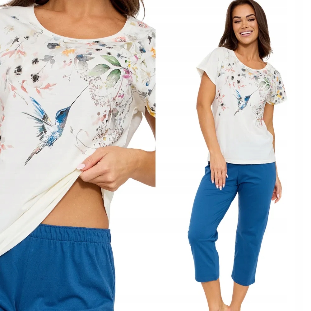 Dámské Pyžamo Cornette 369 Floris 5XL/50 Ecru