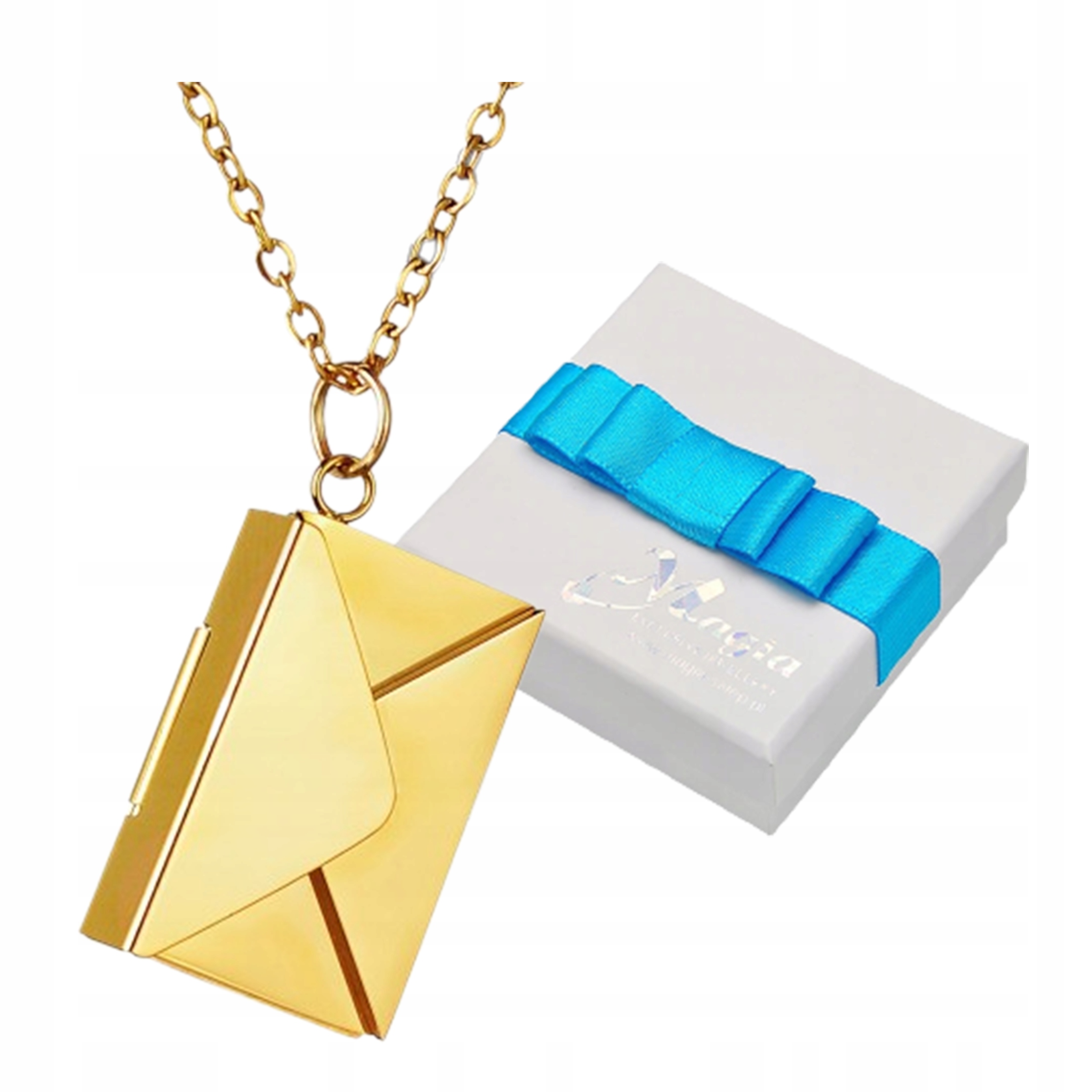 Komplet Złoty Naszyjnik Koperta List Miłość Grawer Sekretnik Dzień Matki Marka Inna marka