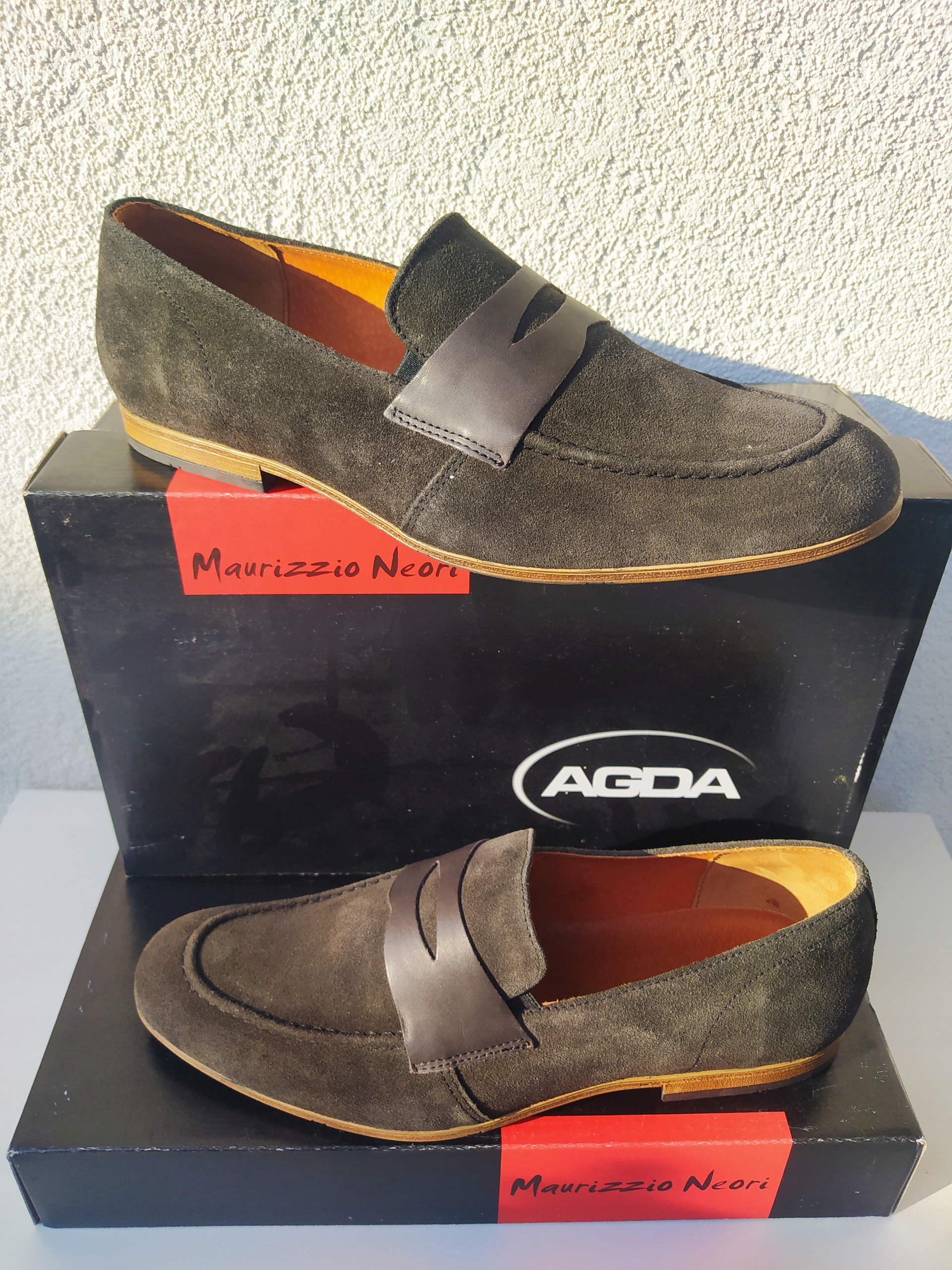 PÓŁBUTY MĘSKIE MOKASYNY ZAMSZ CASUAL AGDA 39 Marka Agda