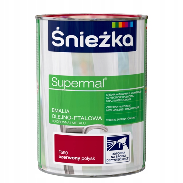 Śnieżka Supermal olejno-ftalowa 800ml Czerwony