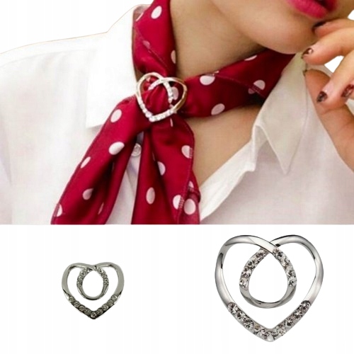 Ozdobna klamra KLIPS PIERŚCIEŃ DO APASZKI SZALA kolor srebrny Marka inna