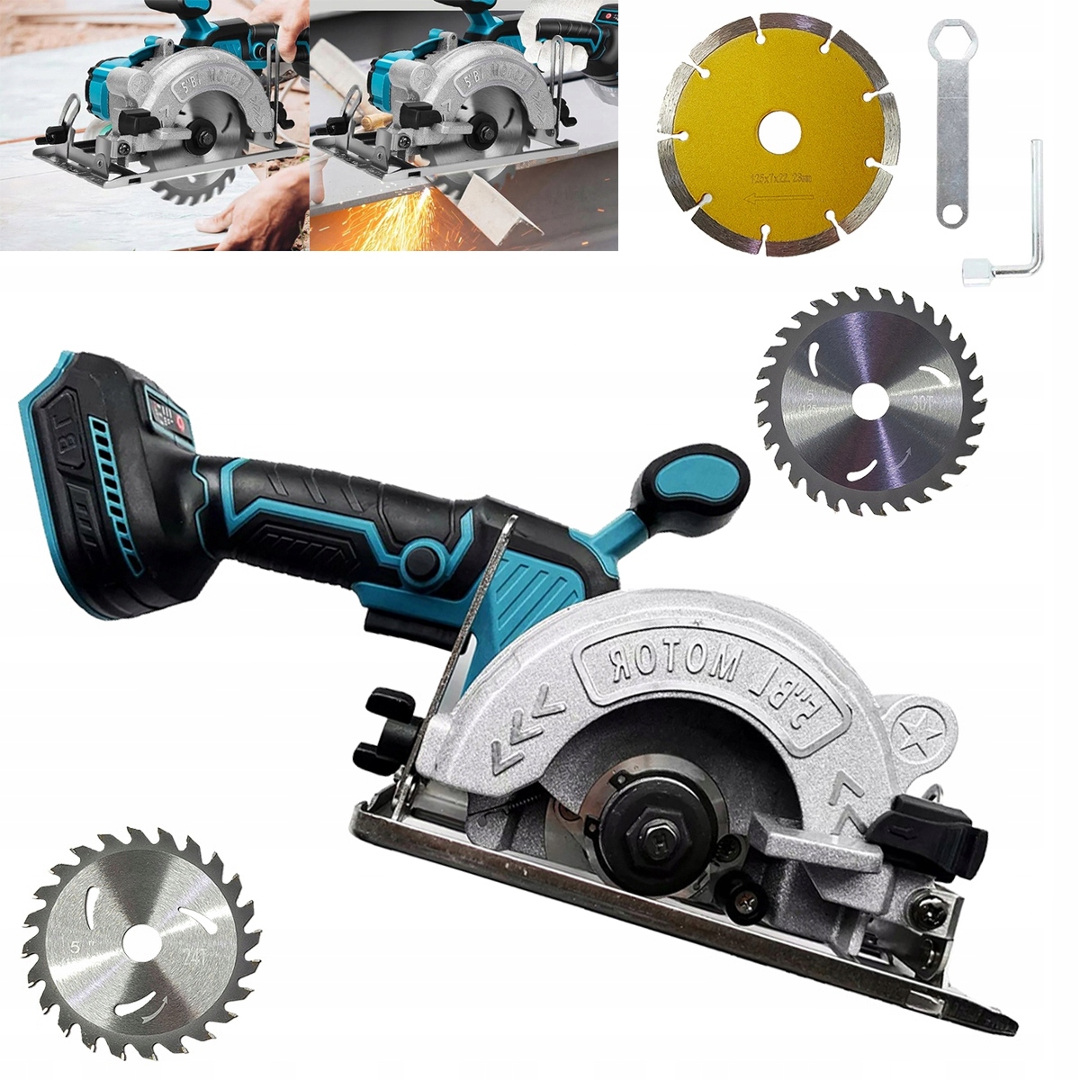 Pilarka Tarczowa 125MM Bezszczotkowa Mocna 18V Akumulatorowa Do Drewna