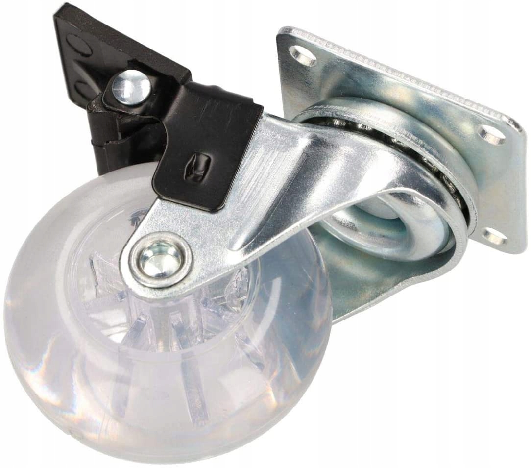 KÓŁKO OBROTOWE MEBLOWE PRZEŹROCZYSTE Ø50 HAMULEC