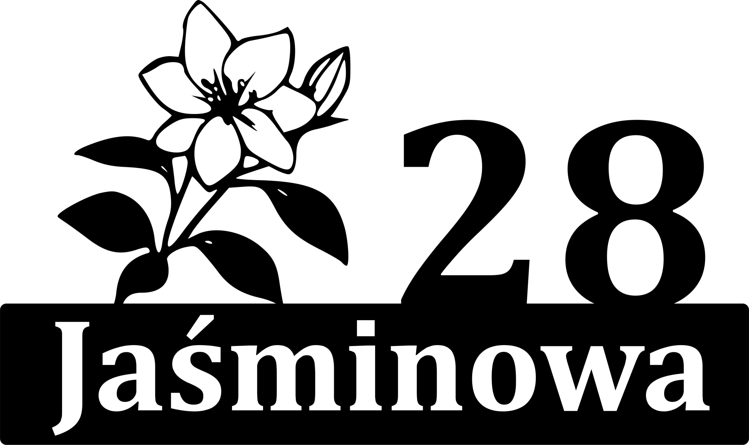 Adresa Tabuľka dom ozdoba adresa číslo domu Jasminiwa jazmín 60 cm