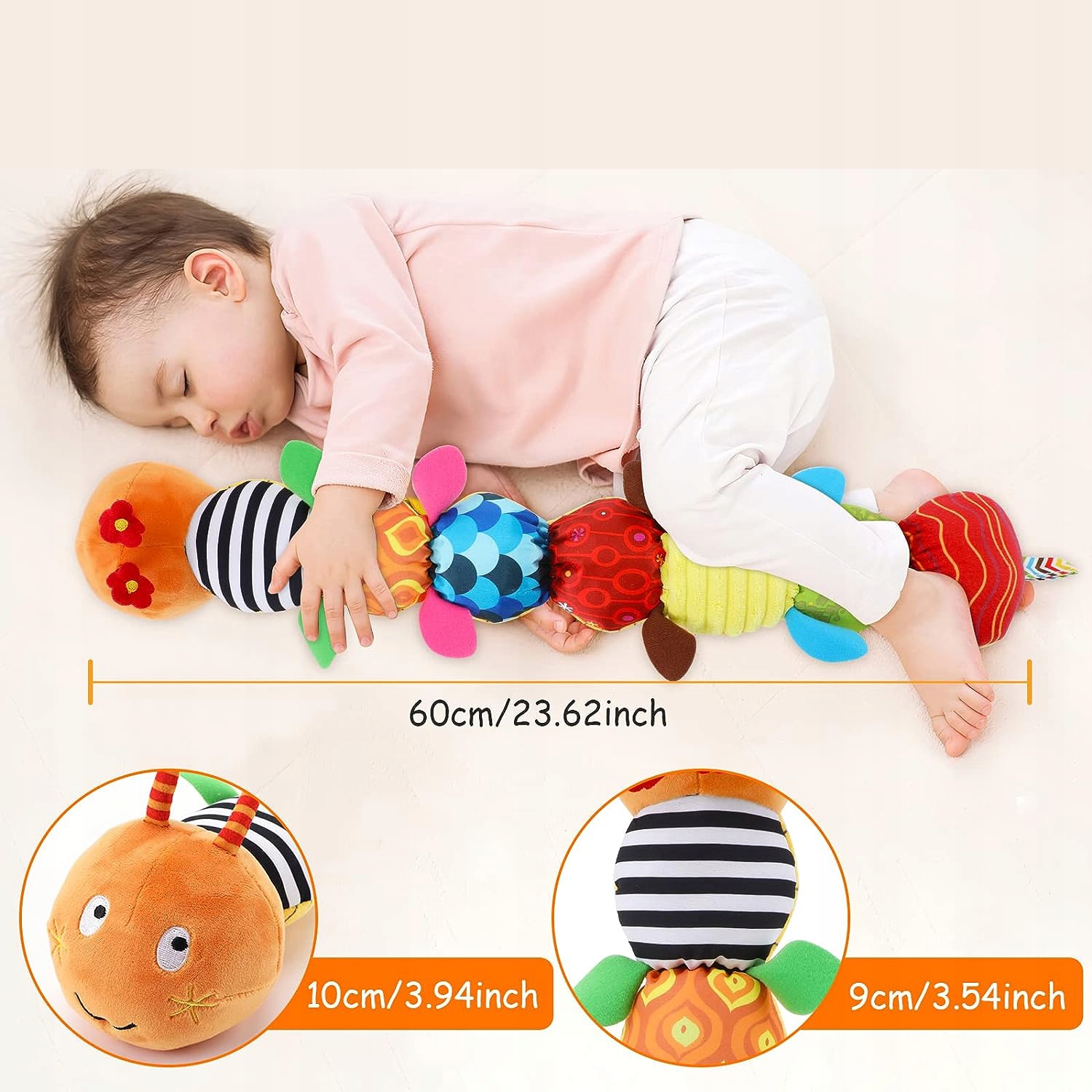 STONOGA GĄSIENICA MASKOTKA PLUSZOWA Sozzy 10x60cm Gąsienica miękka pluszowa Rodzaj pozytywki