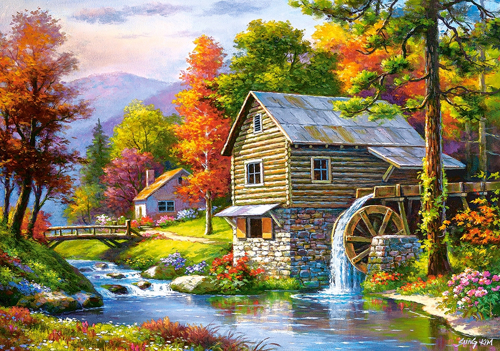 

Puzzle Krajobraz Widok Las Młyn 9+ 500 El Castor