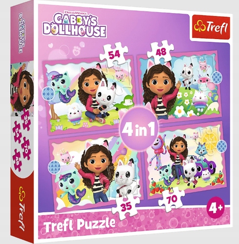 

Puzzle 4W1 Koci Domek Przygody Gabi Trefl 34620
