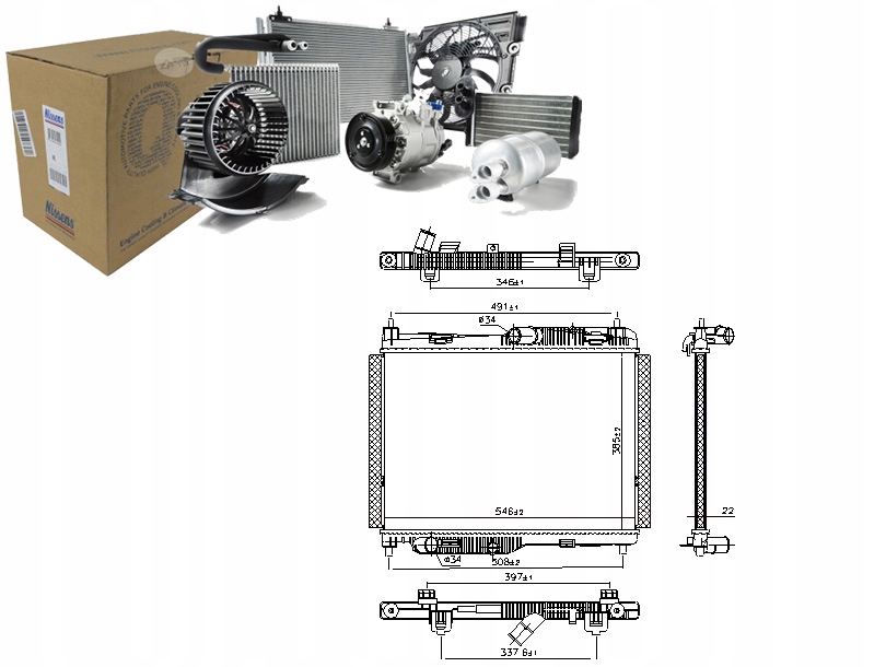 Chladič Motora Vody Ford Ecosport Fiesta VII Puma Asistent Kolízia #34