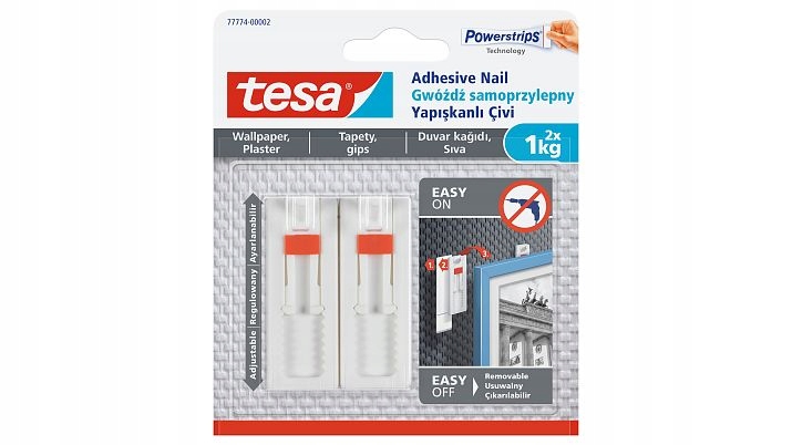 

Tesa Regulowany gwóźdź samoprzylepny do tapet 2szt