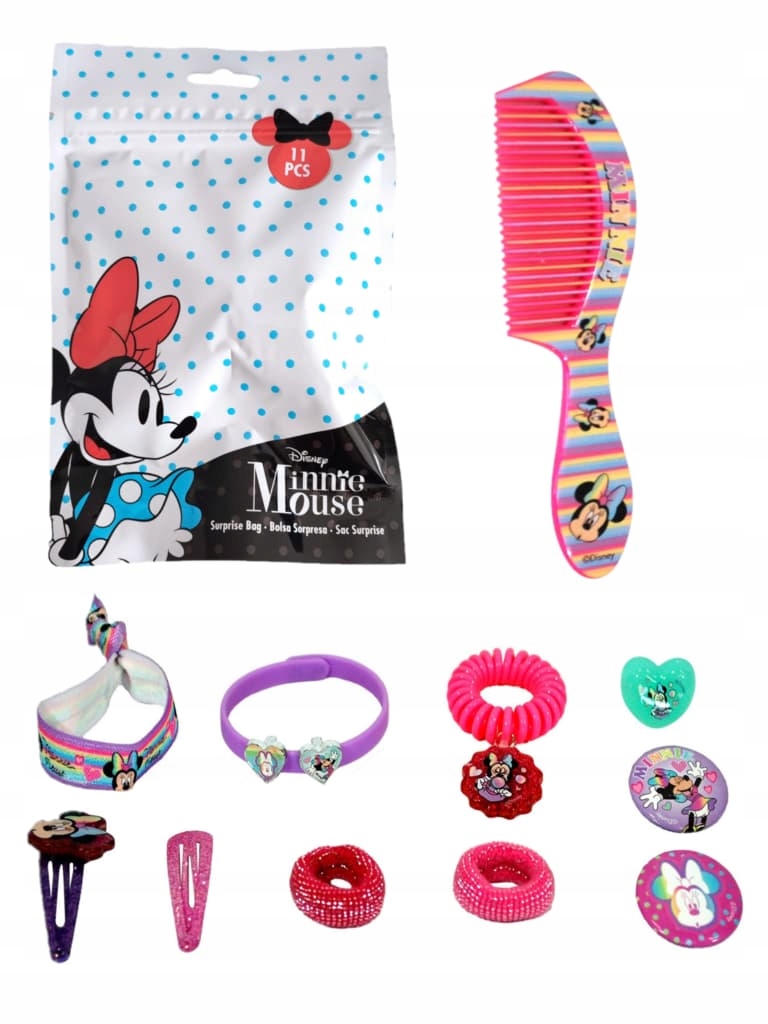 

Mini zestaw ozdób do włosów Myszka Minnie 11el.
