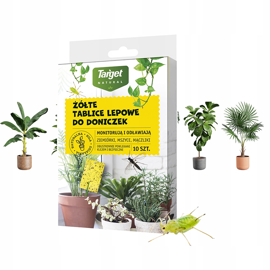 ŻÓŁTE TABLICE LEPOWE PUŁAPKA ZIEMIÓRKI SZKODNIKI MSZYCE 10 SZT TARGET