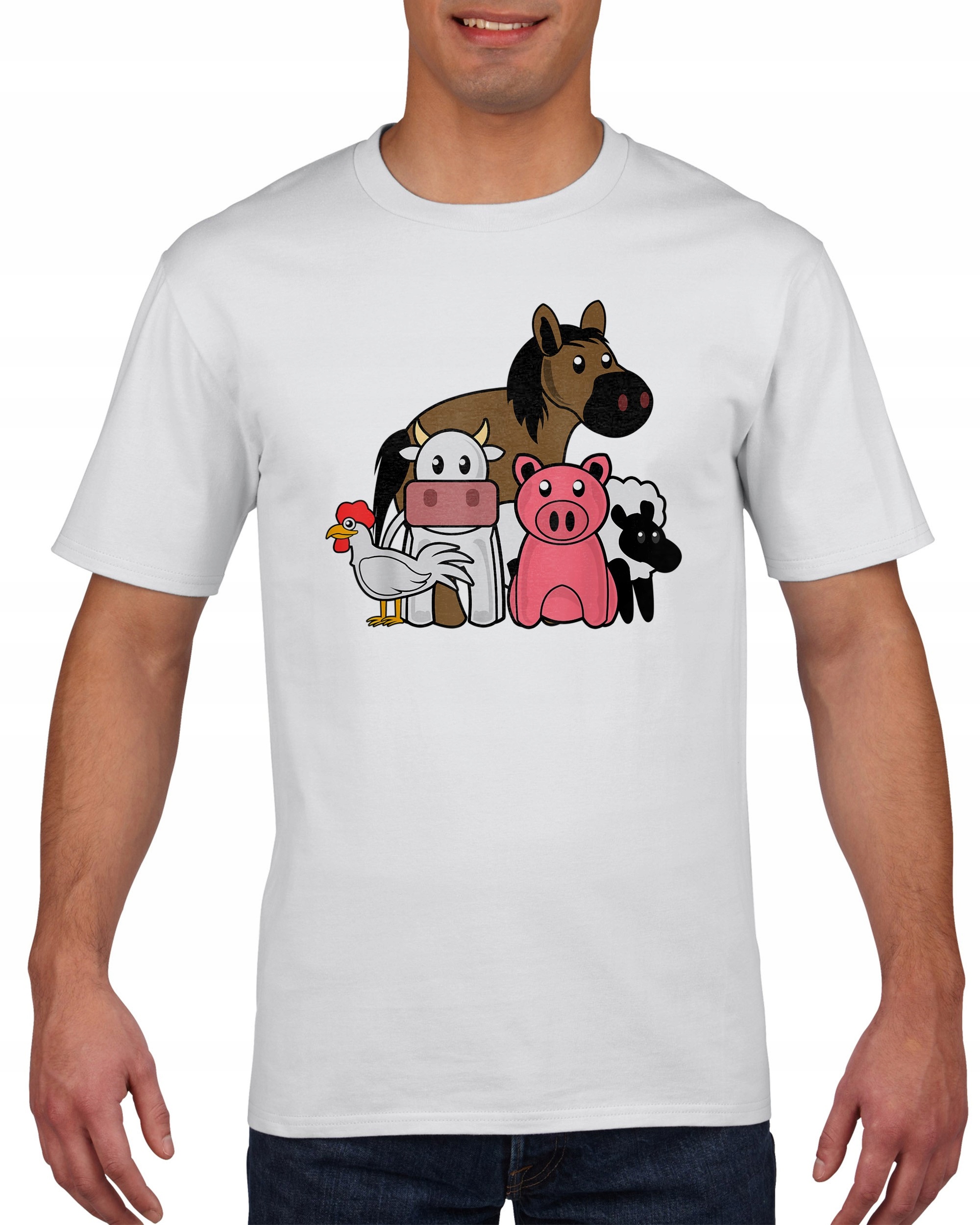 

Koszulka męska Koń krowa kura zwierzęta S