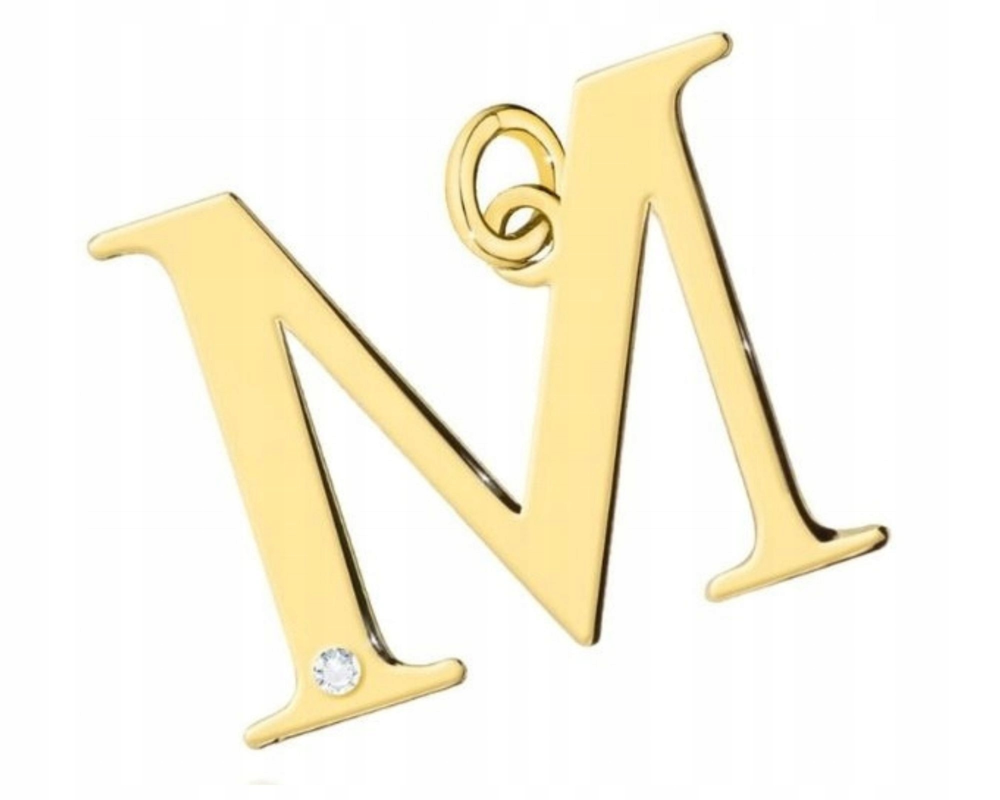 Zlatý Přívěsek Přívěsek Malé Písmenko M Briliant