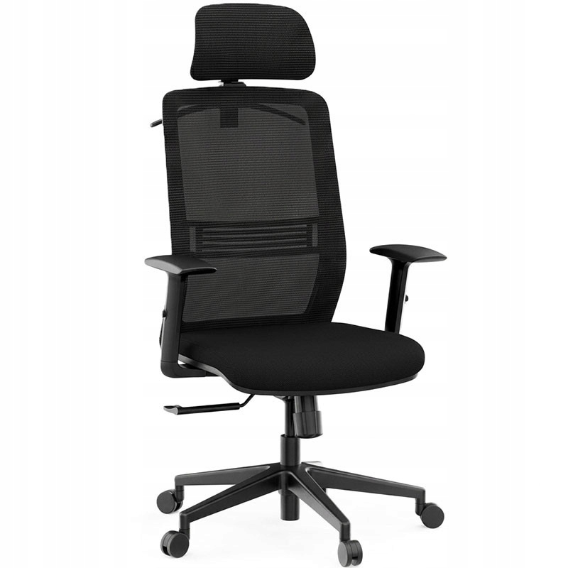 Ergonomická kancelářská židle OC17B, s 2D opěrkou hlavy, černá