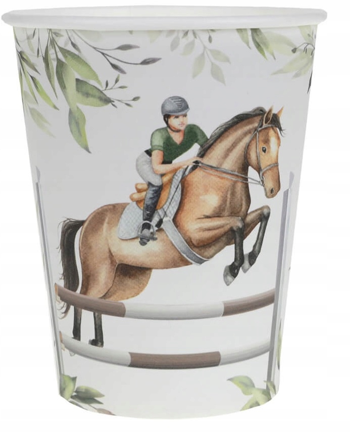 Kubeczki papierowe JAZDA KONNA Koń Konik 10 sztuk Urodziny
