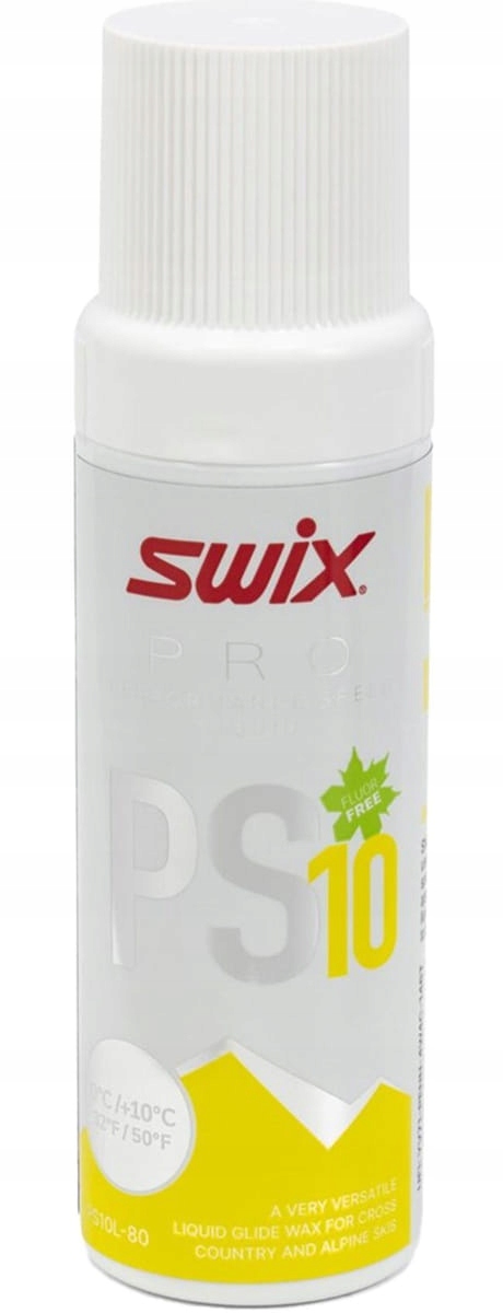 Smar narciarsko-snowboardowy PS10 Yellow płyn 80ml Swix temp. +10°C do 0°C
