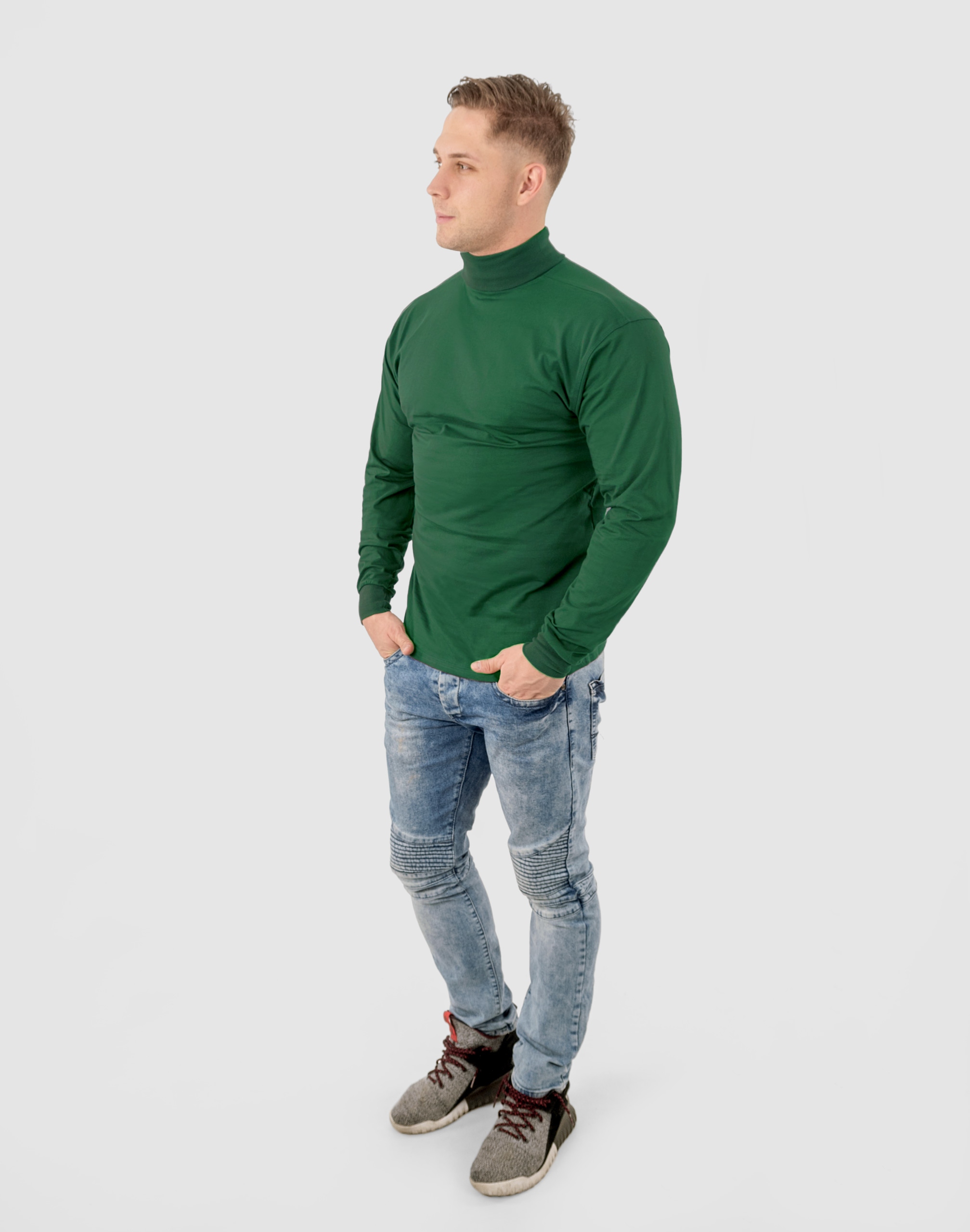 Elegancki Sweter Golf Męski Golfy WXM 4XL zielony Model WXM EAST SHORE