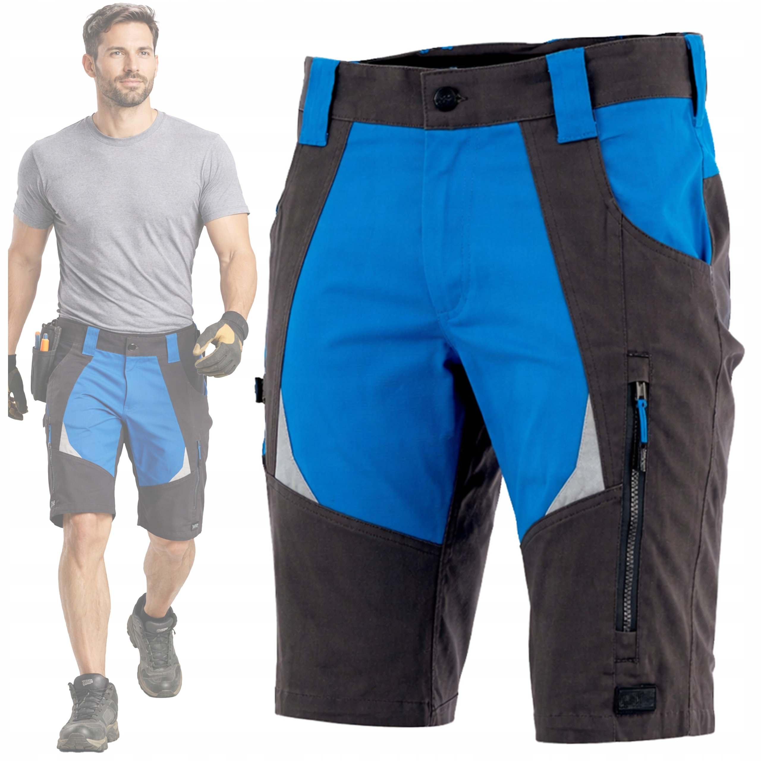 Spodenki robocze męskie Elastyczne Stretch Bawełna krótkie spodnie Mocne