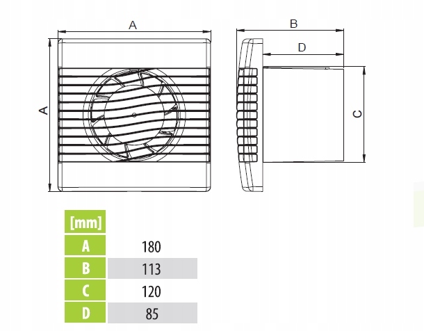 WENTYLATOR ŁAZIENKOWY DOMOWY 120S STANDARD CICHY Marka airRoxy
