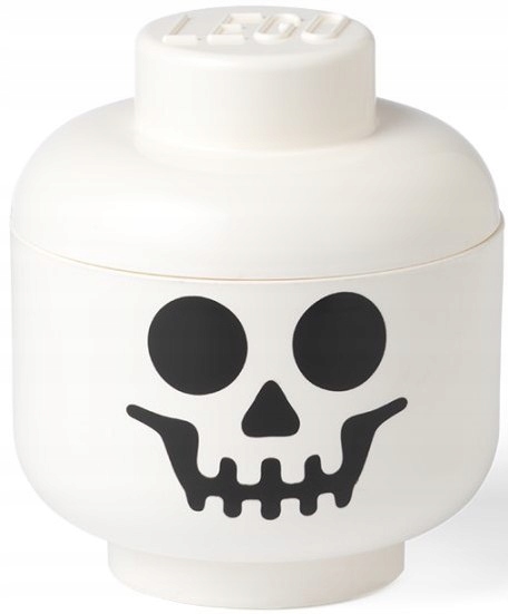 Lego Duża Głowa Szkielet Kościotrup Pojemnik Roz. L 27 cm. Halloween