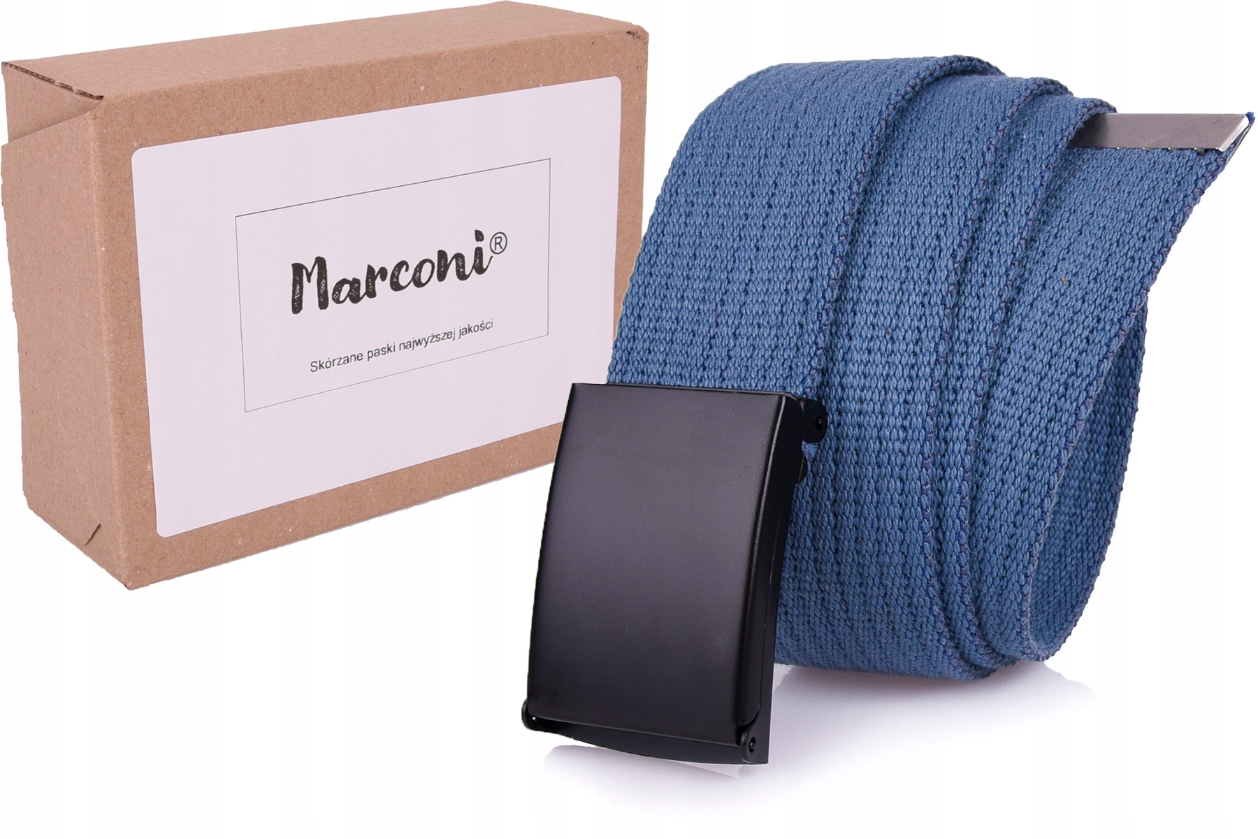 

Bawełniany Pasek 4cm Parciany Jeans Milicyjny