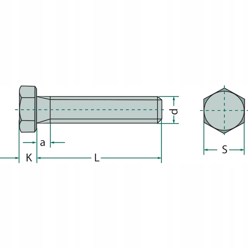 Śruba calowa 3/8 cala UNC x 25 mm kl 8.8 DIN 933 Marka Granit
