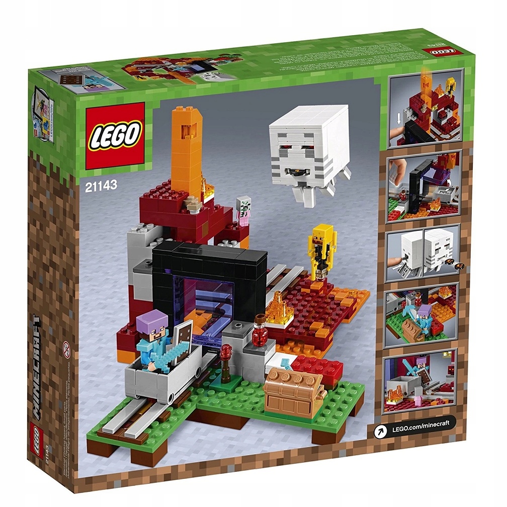 LEGO MINECRAFT 21143 PORTAL DO NETHERU KLOCKI Bohater Minecraft