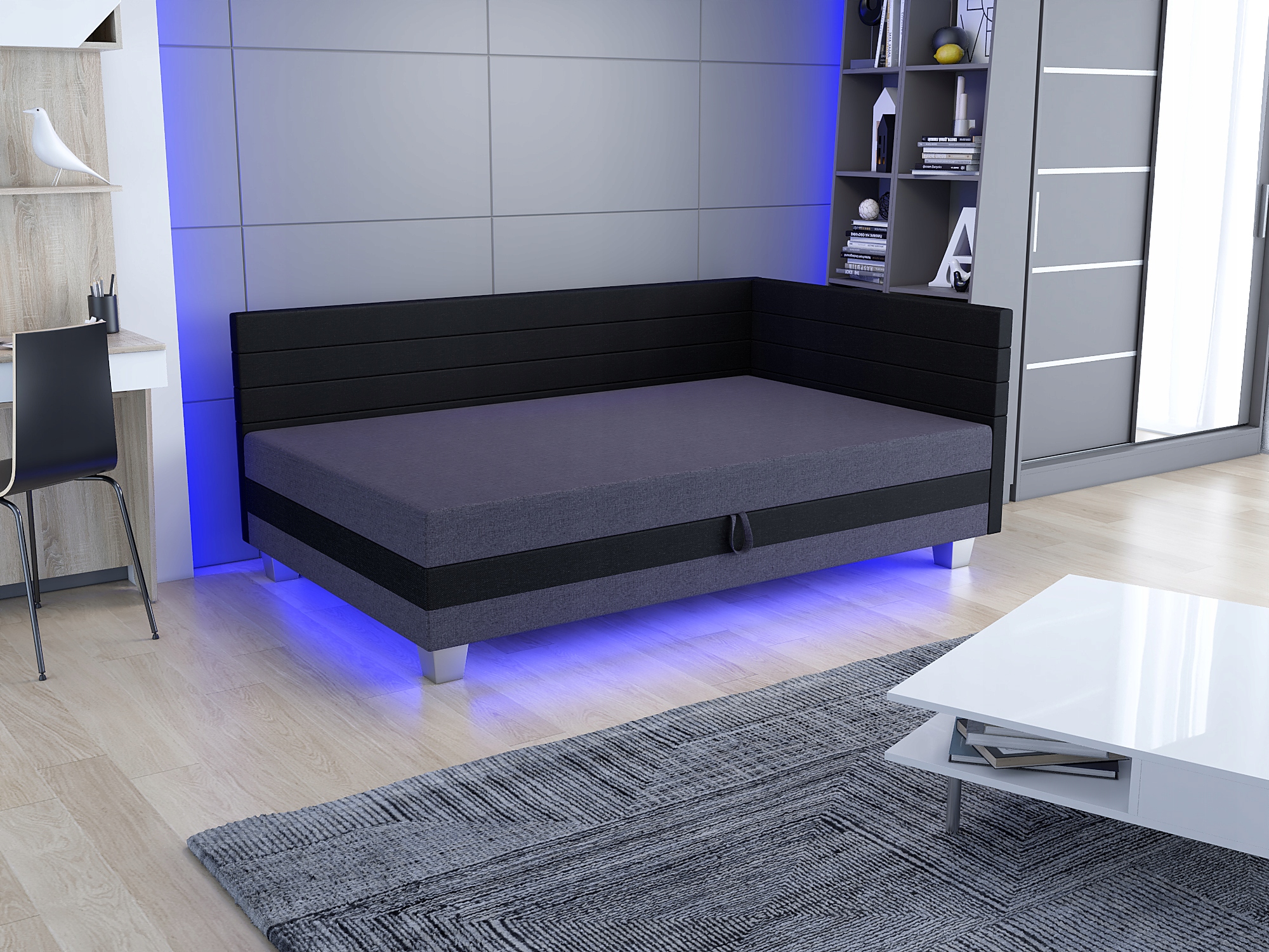 

Łóżko Tapczan młodzieżowy Mars+ Led 120x200