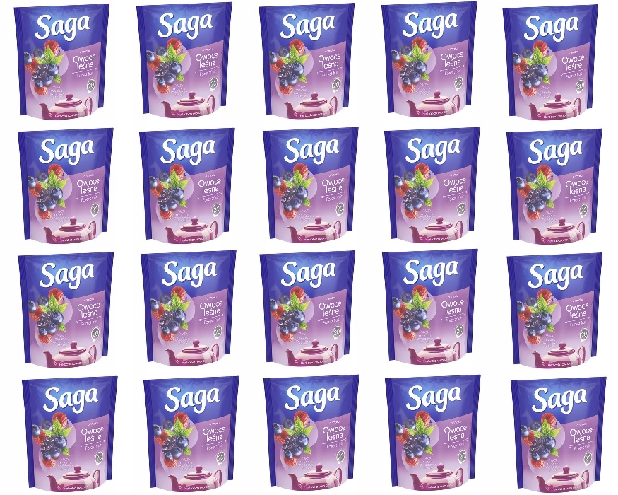 20x 20tb Saga herbata owocowa ekspresowa Owoce Leśne Karton