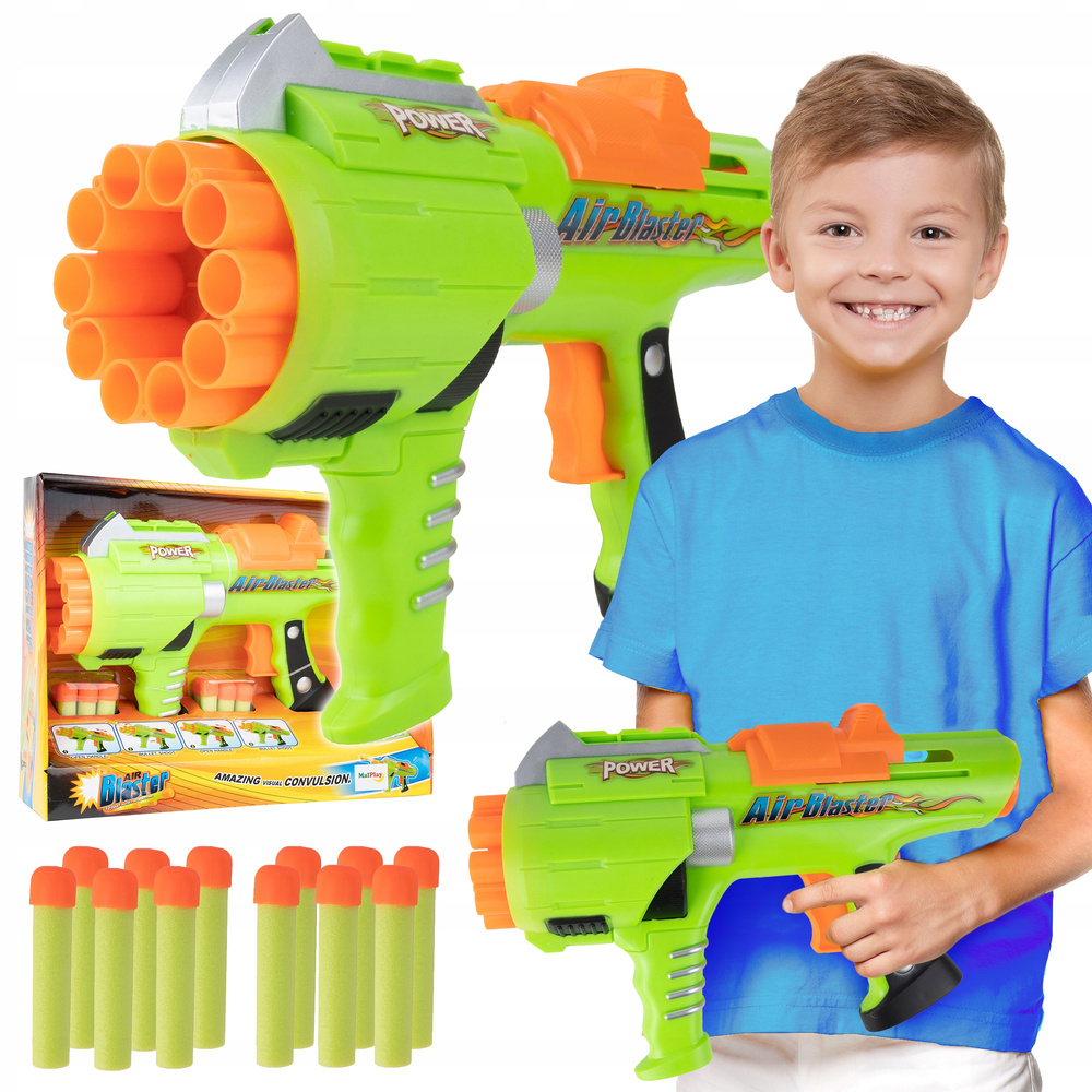 PISTOLET BROŃ STRIKE BLASTER STRZAŁKI PIANKOWE 12SZT DO ZABAWY DLA DZIECI Płeć chłopcy dziewczynki