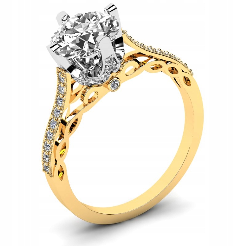 

Pierścionek Złoty Zaręczynowy Królewski