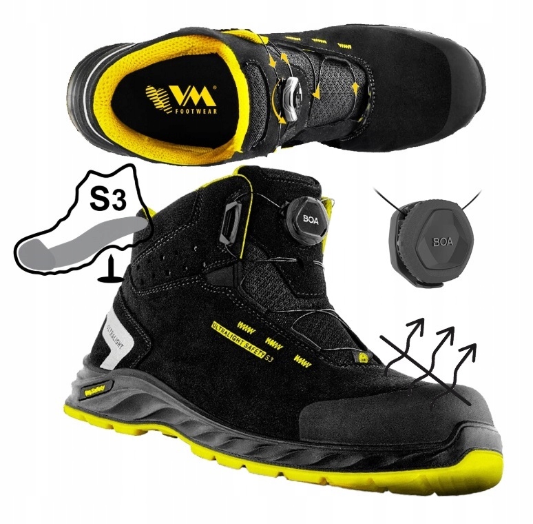 5’1″×21″×2-7/8″ 5FCS AVISO COLE BD3 BUTY ROBOCZE LEKKIE VM WISCONSIN S3 BOA r. 49 (8592991443727