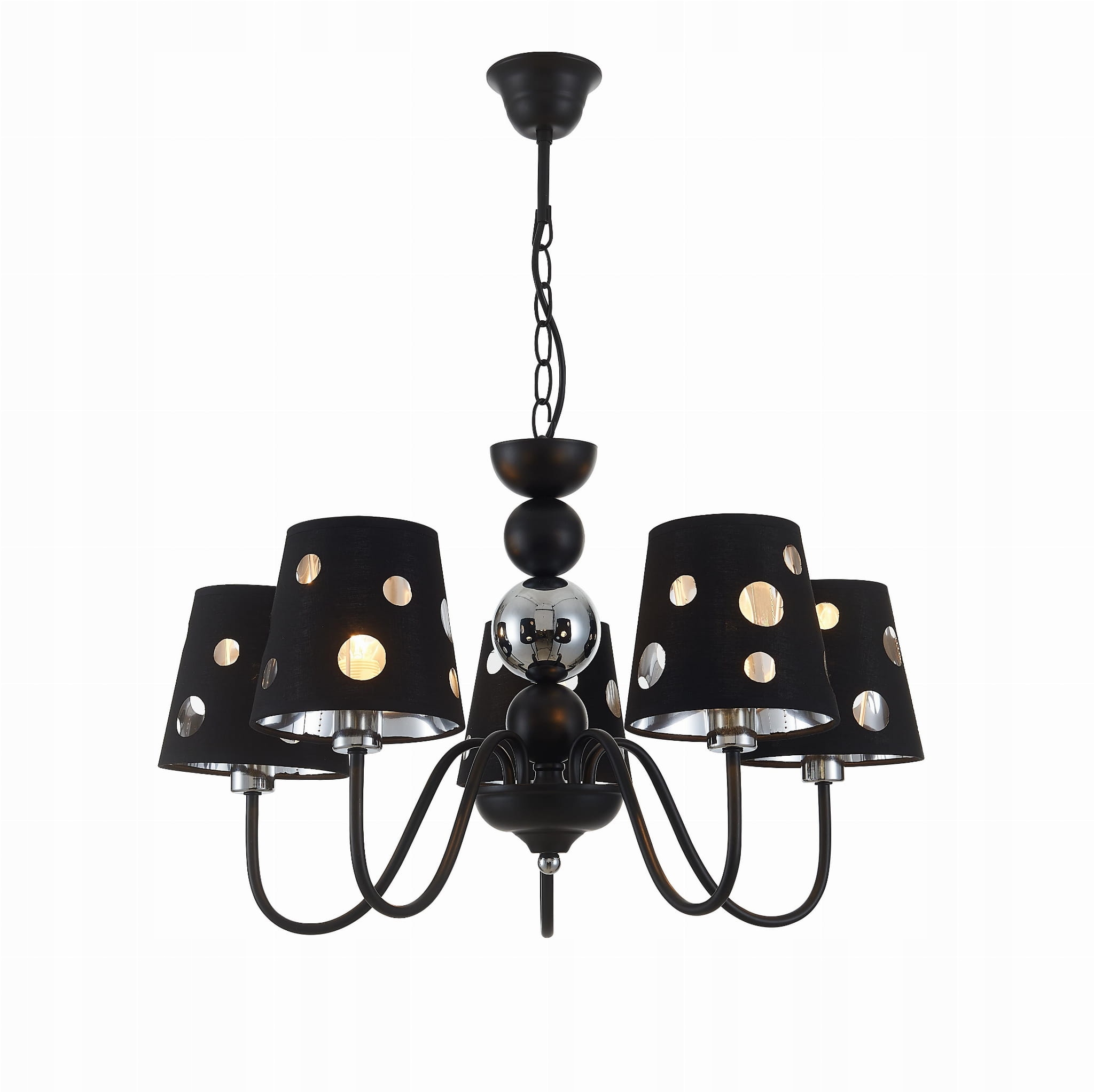 Závěsná Lampa Batley 5X60W E14 Černá