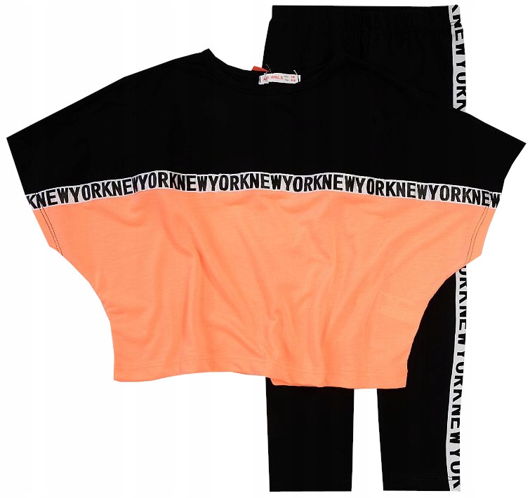 

Komplet Zestaw Crop Top Rybaczki neon 164 H500F