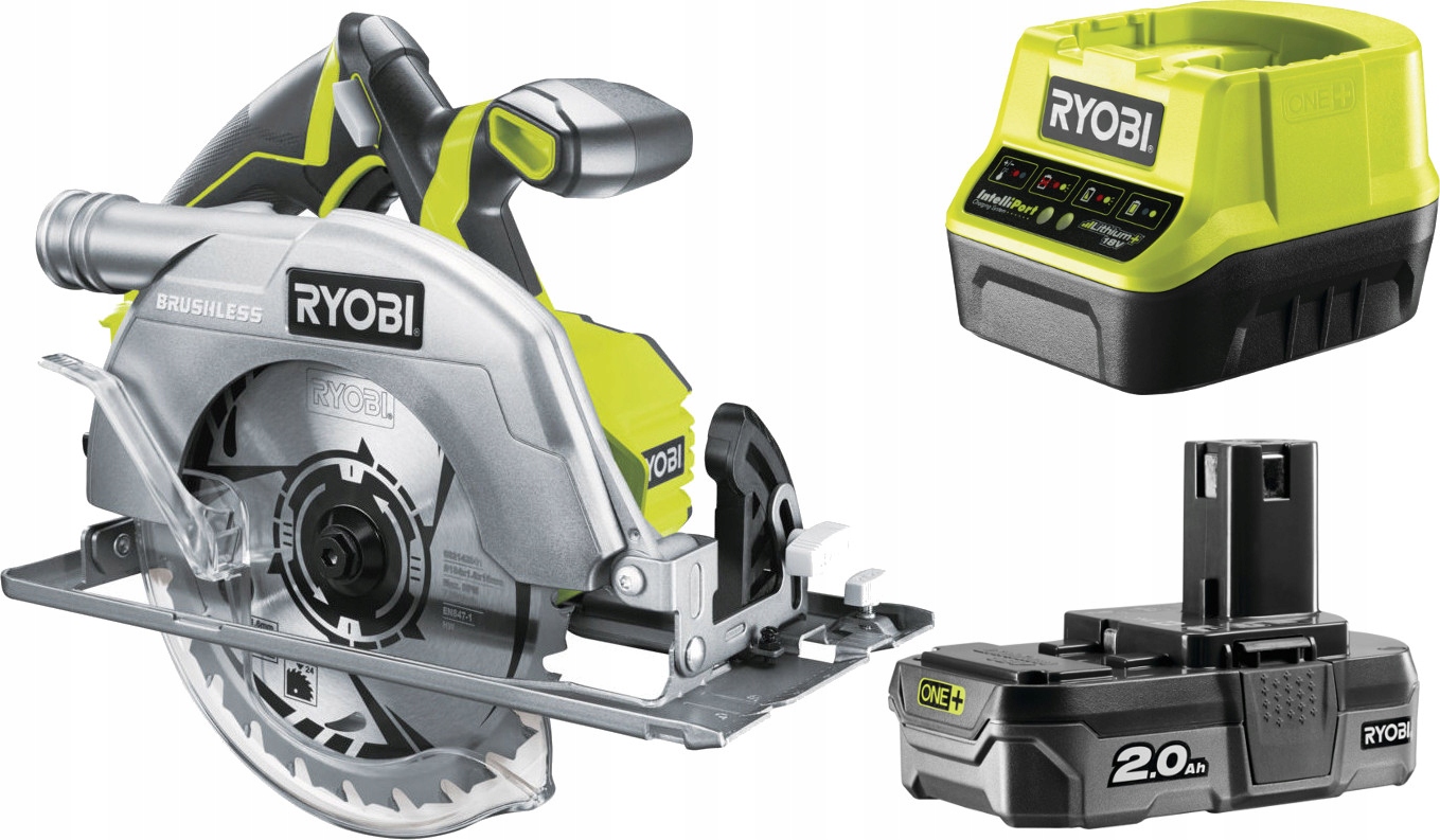 RYOBI PILARKA TARCZOWA BEZSZCZOTKOWA R18CS7 + 2Ah Zasilanie akumulatorowe