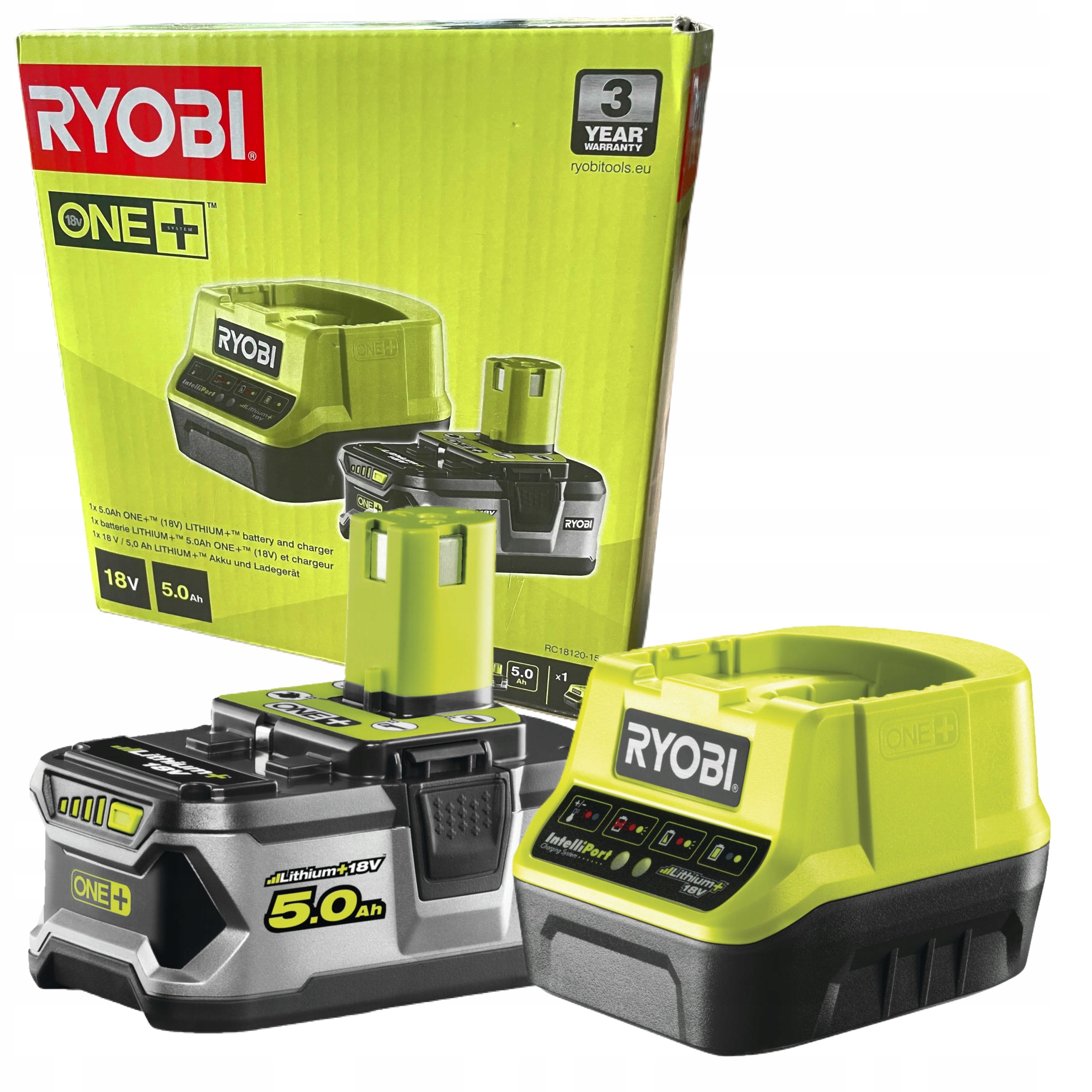 Ryobi Sada RC18120-150 Akumulátor Baterie 5Ah Rychlonabíječka 18V