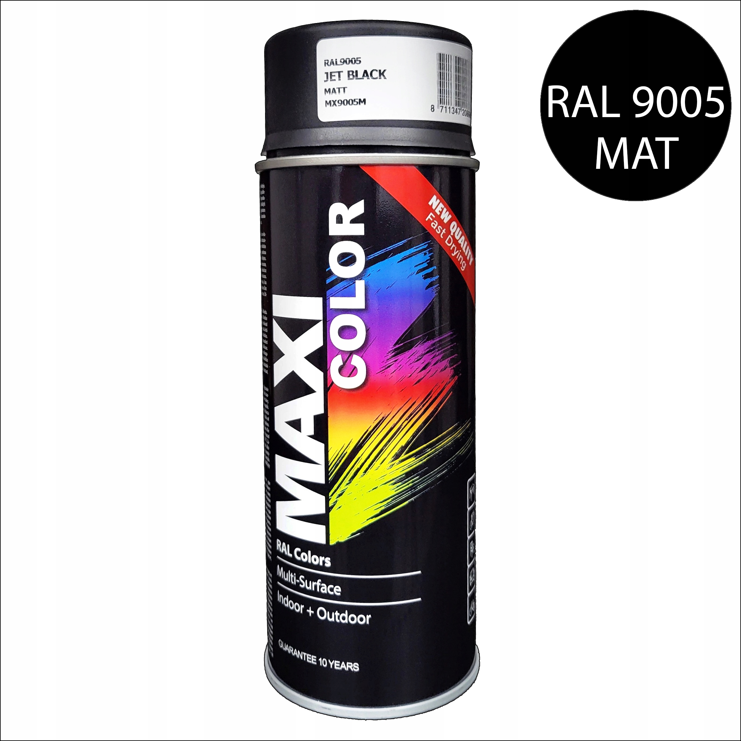 Farba Spray do Metalu Ral 9005 Czarny Mat Maxi Color 400ml
