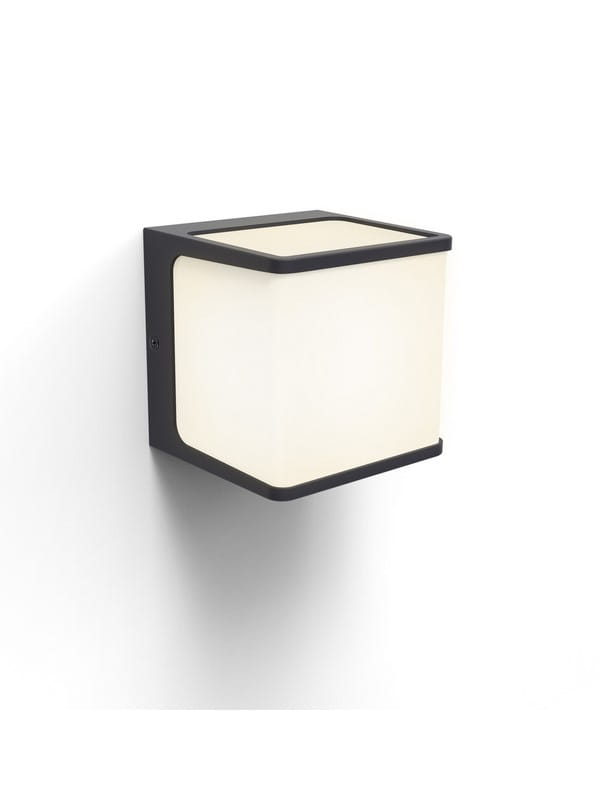 Venkovní nástěnná lampa Lutec antracit kostka