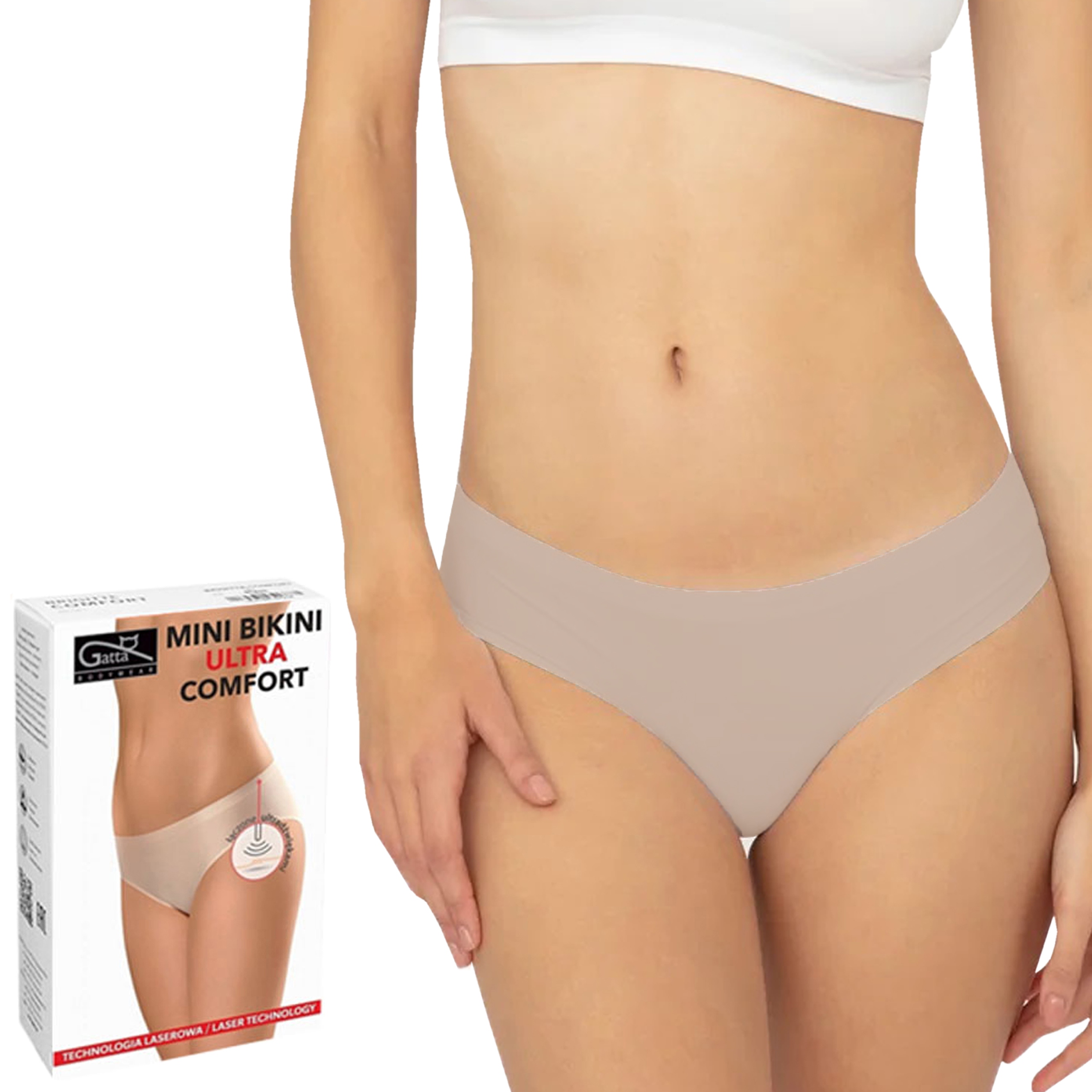 

Gatta Mini Bikini Comfort, Bezszwowe, Beżowe, XL