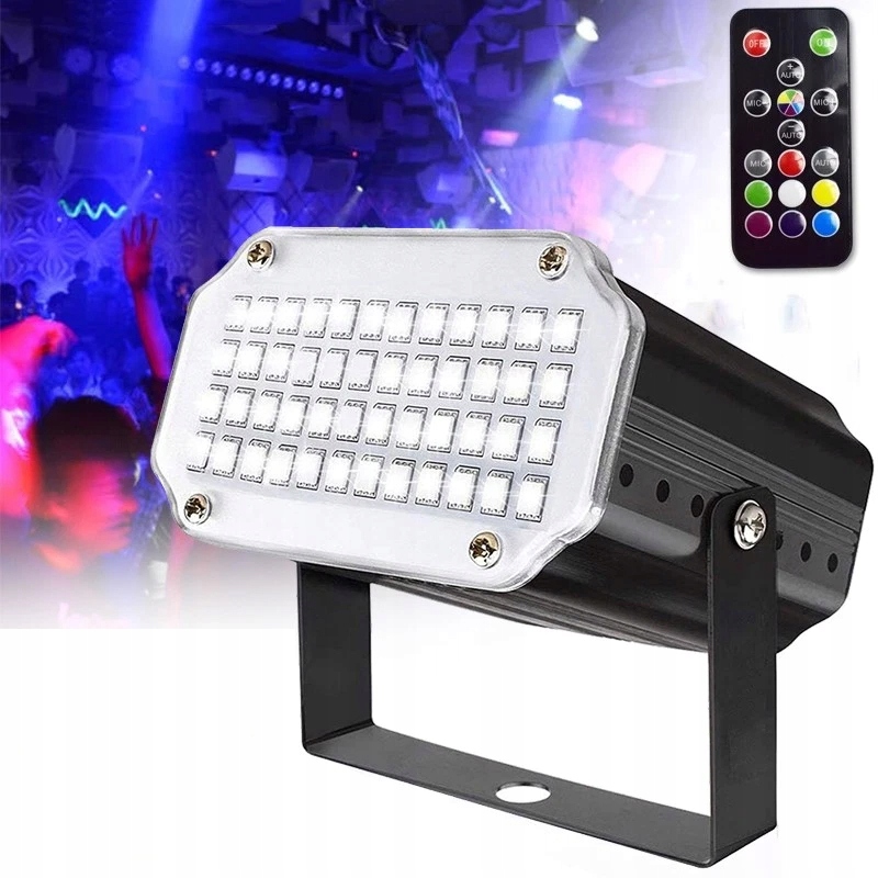 Stroboskop Led 48 Diod Rgb Světlo Klub Bar Hliníkové Chlazení Scéna