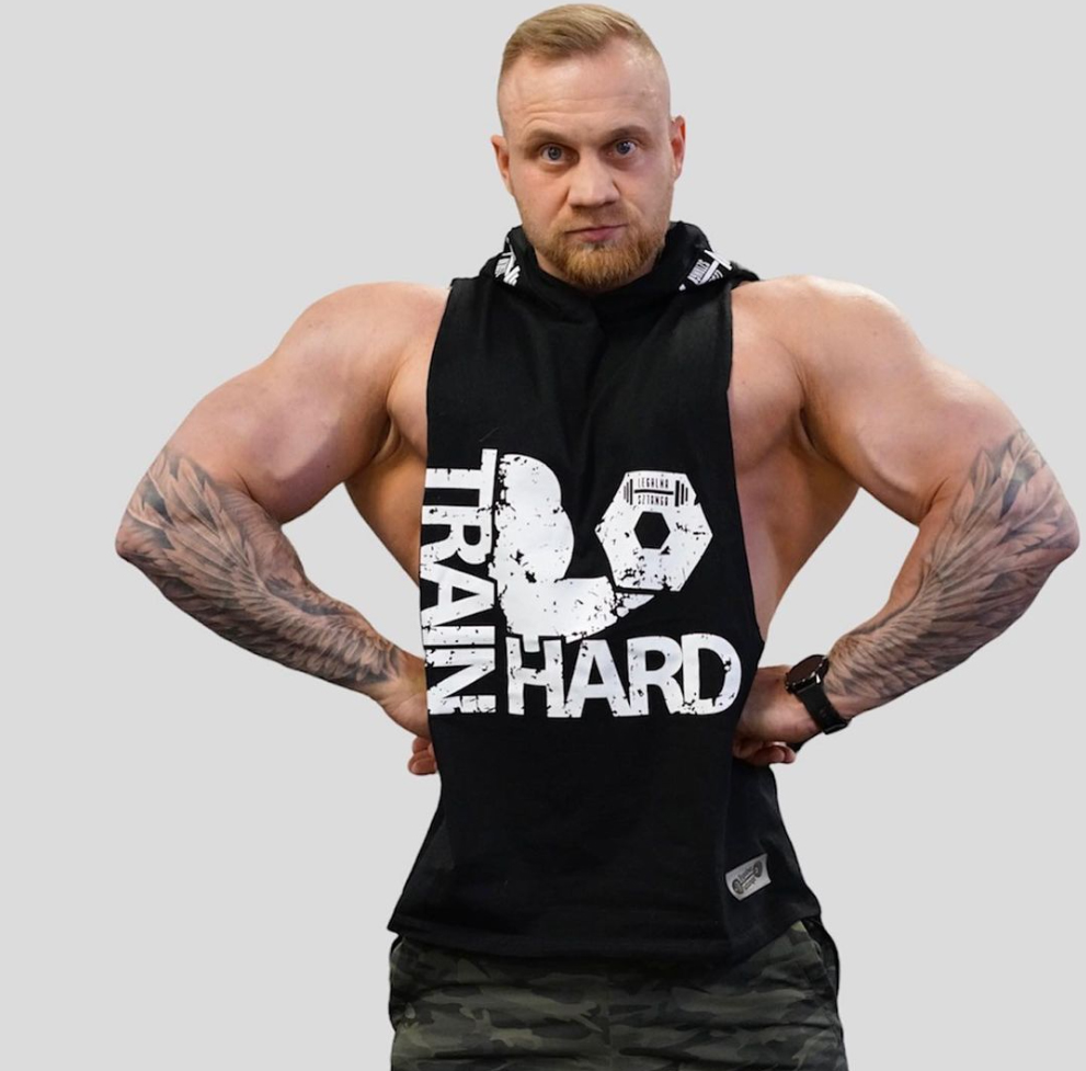 Hoodie Tank Top Legalna Sztanga czarny kaptur XL