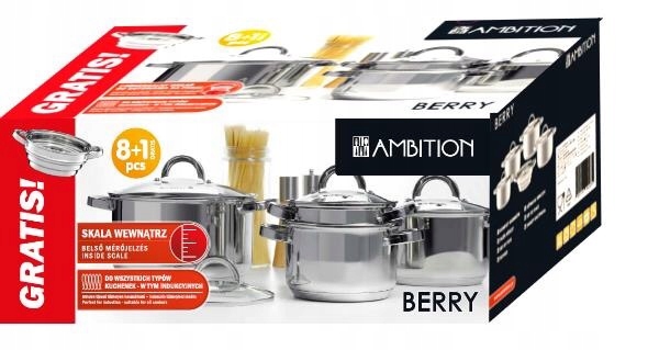 

Komplet Ganków Nierdzewnych Ambition Berry 9 El.