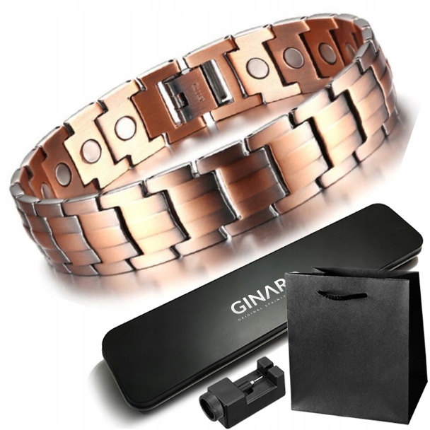 

Miedziana Bransoleta Magnesy Neodymowe + Dodatki