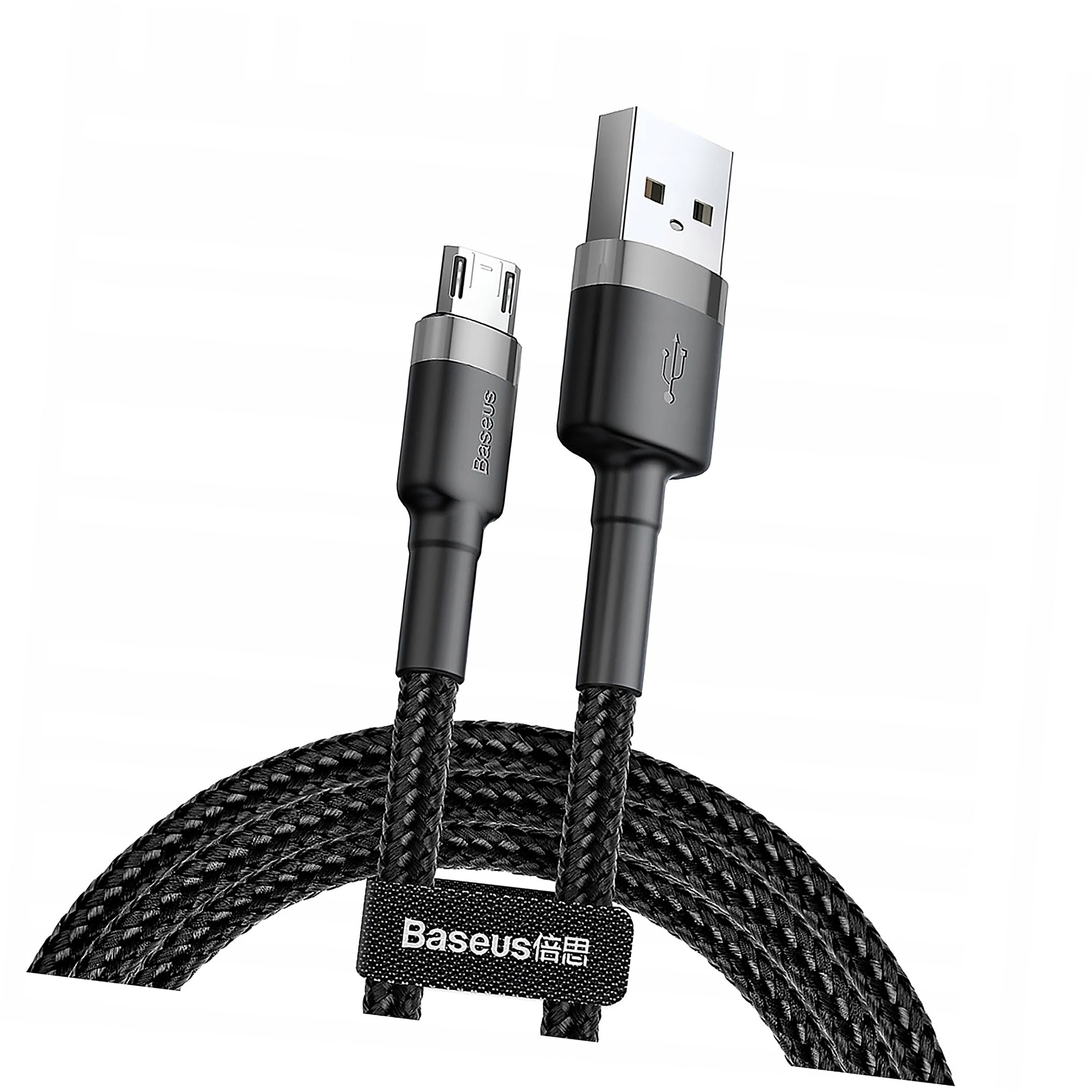 Kabel Baseus Cafule Cable CAMKLF-BG1 Usb micro Usb 2.4A 1m czarno-szary