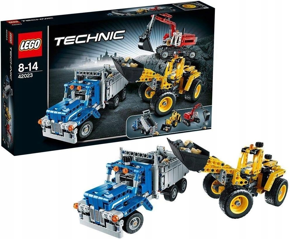 Klocki Lego Technic Zestaw Załoga Budowlana Koparka Ciężarówka 42023