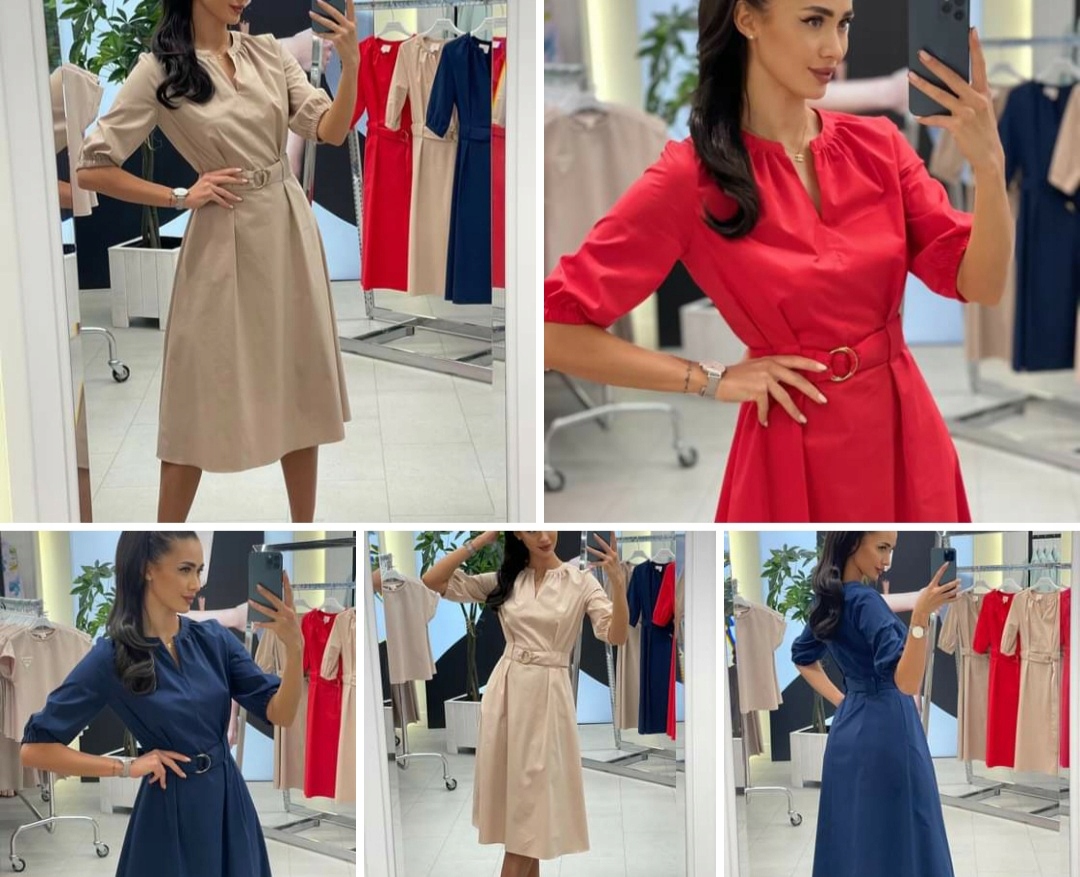 Šaty Béžová Bavlna/Polyester Model 0854 Lalous vel