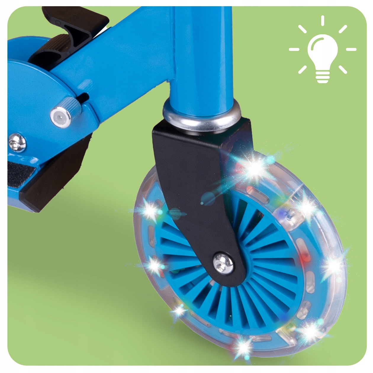 HULAJNOGA DLA DZIECI ŚWIECĄCA LED KOŁA REGULACJA WYSOKOŚCI HAMULEC SKŁADANA Hamulec tak