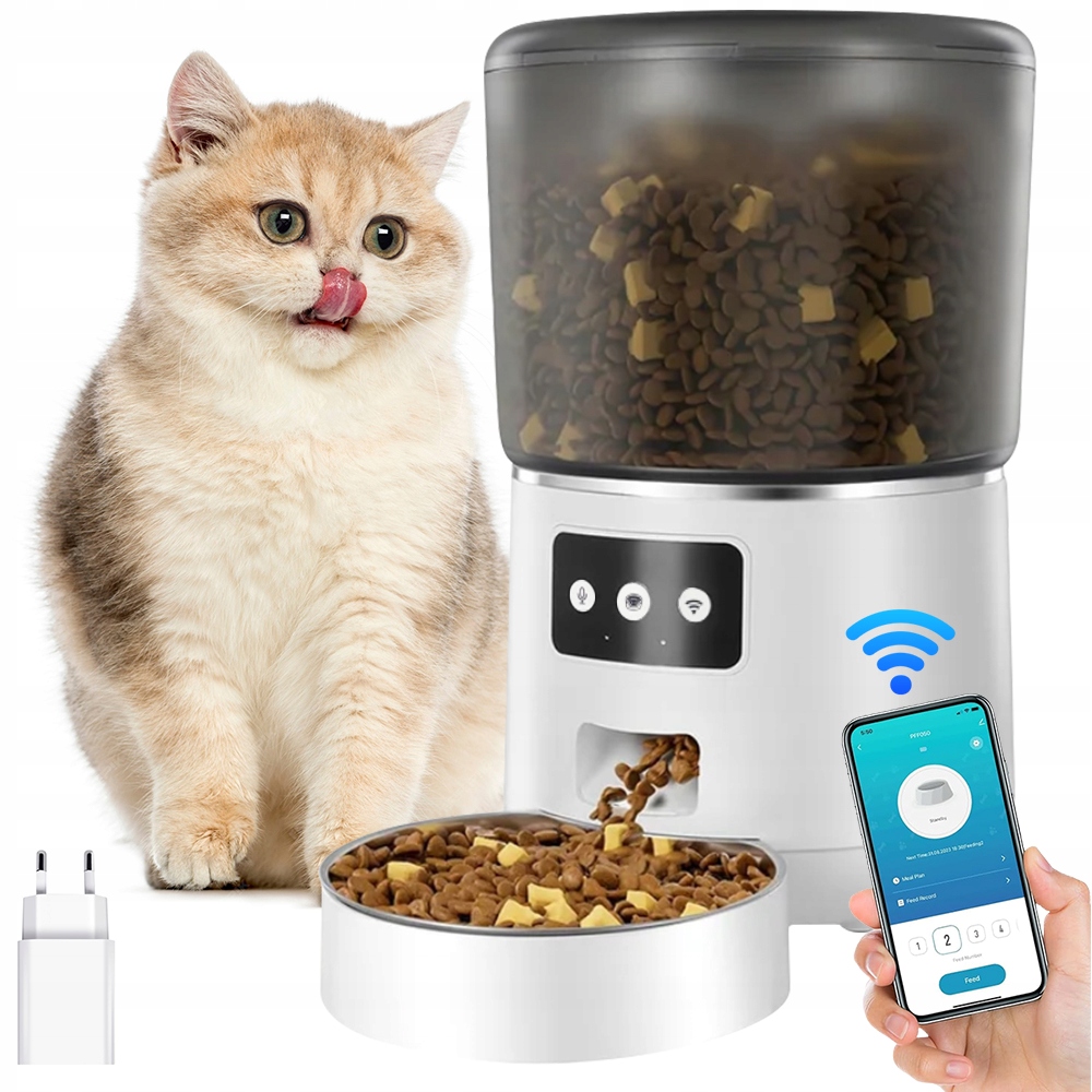 Levně Automatické Krmítko Pro Kočky A Psa 4L S Wifi A Mobilní Aplikací