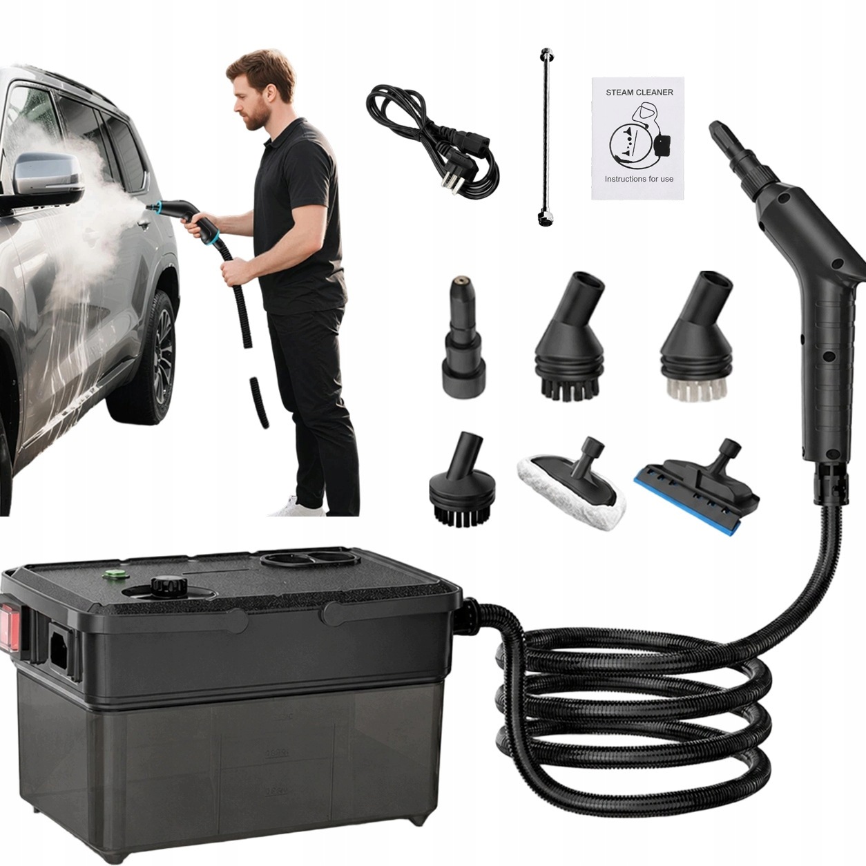 Parní Čistič 1500 W 220 V 6 Režimů 1.5 L Pro Kuchyňskou Stěnu Digestoří A Auta