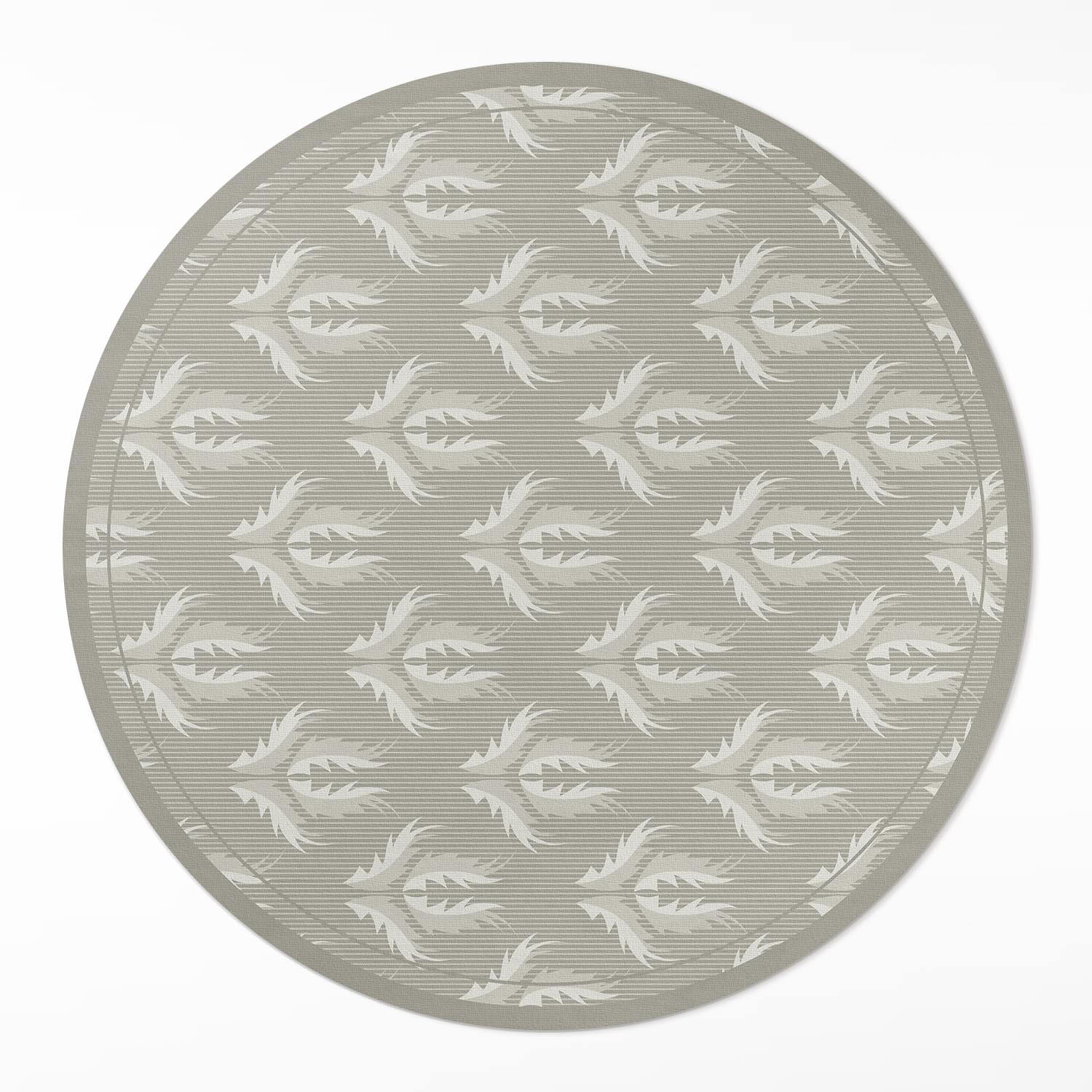 Okrúhly Loftový vinylový koberec Rastlinné ornamenty s pravidelným vzorom ⌀ 140 cm